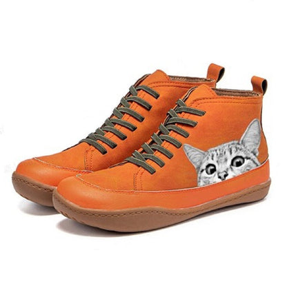 Dámské ortopedické kožené kotníkové boty KittyKicks