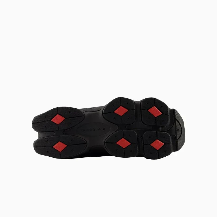 Baskets unisexes New Balance 9060 noires et rouges