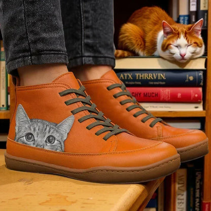 Dámské ortopedické kožené kotníkové boty KittyKicks