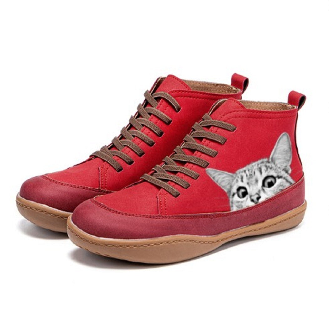 Dámské ortopedické kožené kotníkové boty KittyKicks