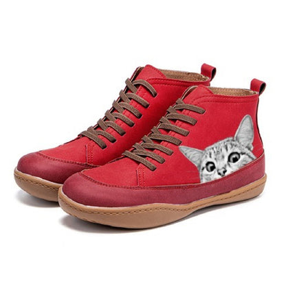 Dámské ortopedické kožené kotníkové boty KittyKicks
