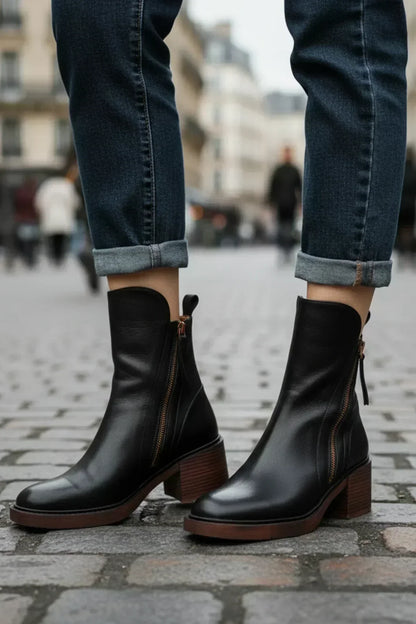 Dámské kožené kotníkové boty Kimo