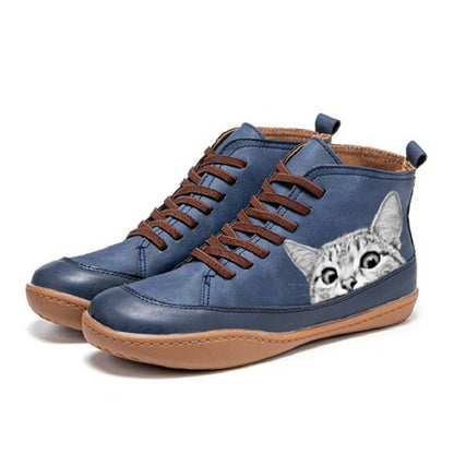 Dámské ortopedické kožené kotníkové boty KittyKicks