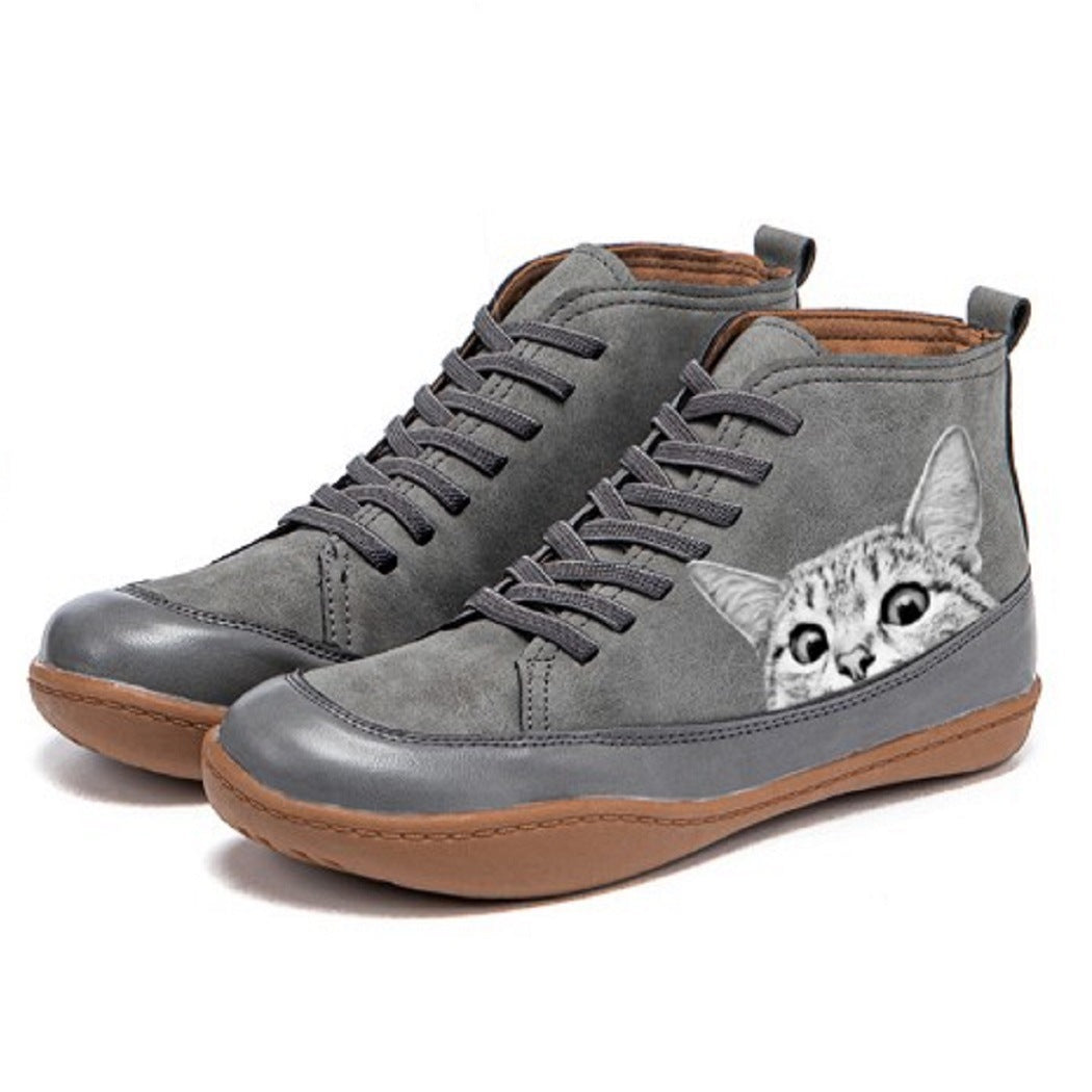 Dámské ortopedické kožené kotníkové boty KittyKicks
