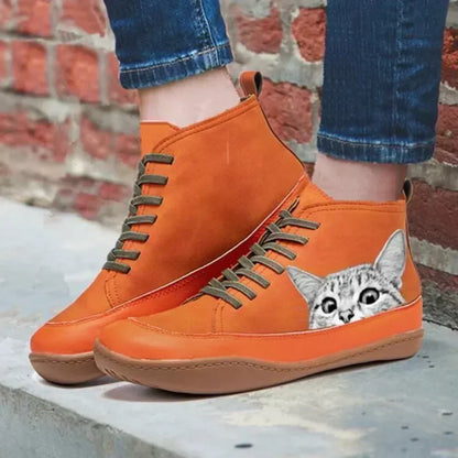 Dámské ortopedické kožené kotníkové boty KittyKicks