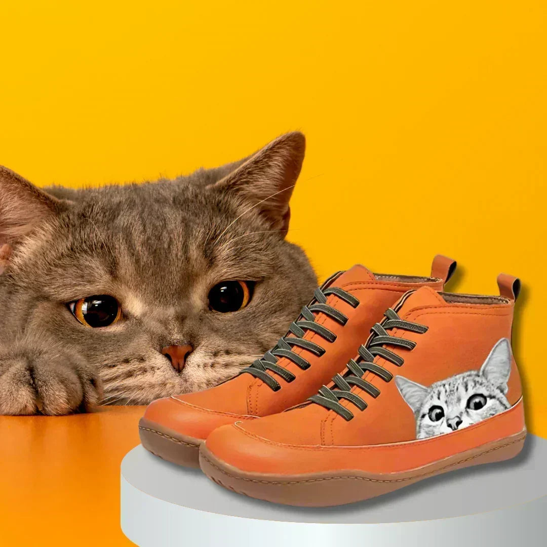 Dámské ortopedické kožené kotníkové boty KittyKicks