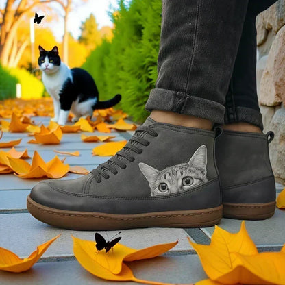 Dámské ortopedické kožené kotníkové boty KittyKicks