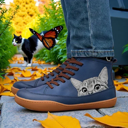 Dámské ortopedické kožené kotníkové boty KittyKicks