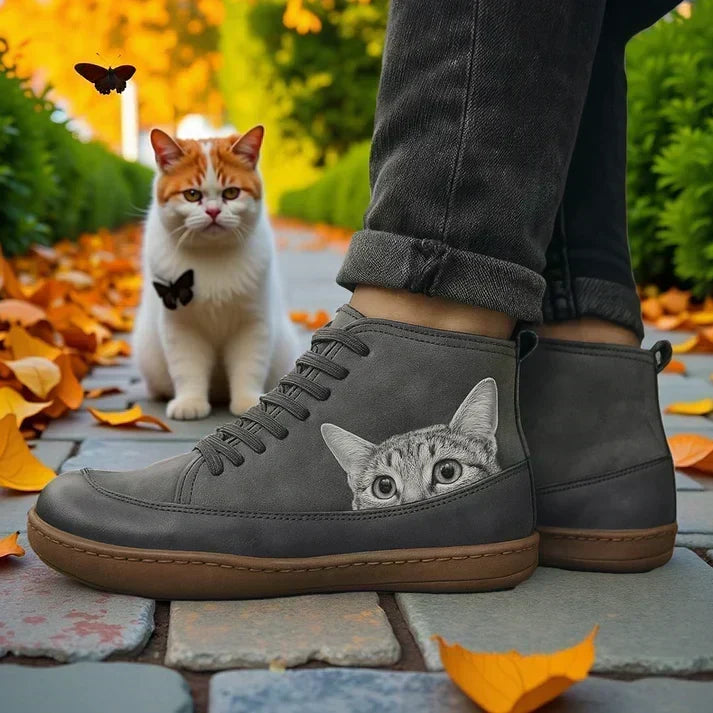 Dámské ortopedické kožené kotníkové boty KittyKicks